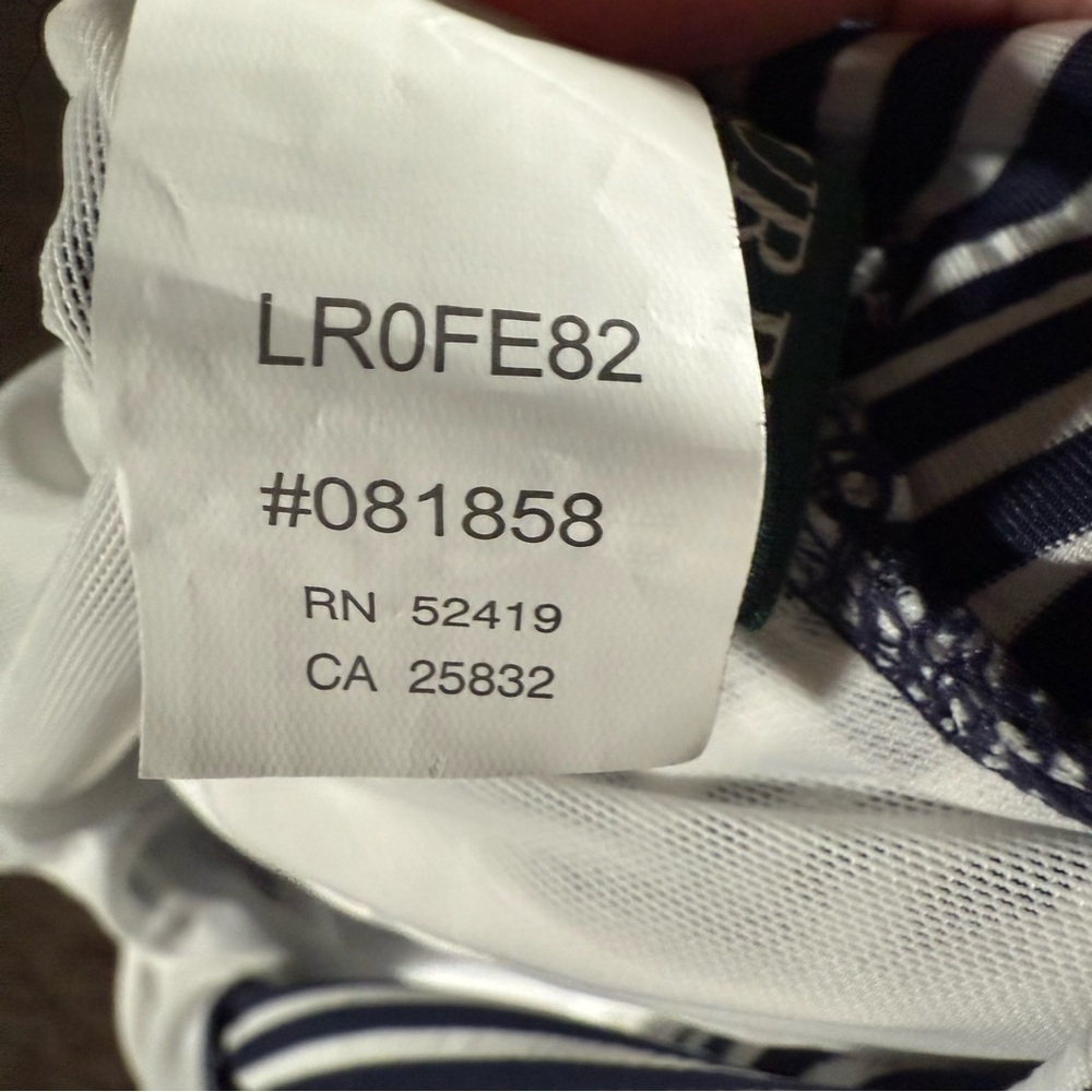 NWT Ralph Lauren Textured Stripe Underwire Surplice Tankini Top Fisherman 10 - Picture 10 of 12